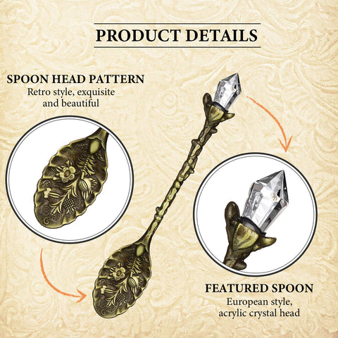Honoson crystal-decorated retro coffee spoon adds vintage charm to tea time.