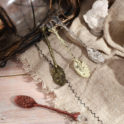 Honoson crystal-decorated retro coffee spoon ideal for Christmas tables.