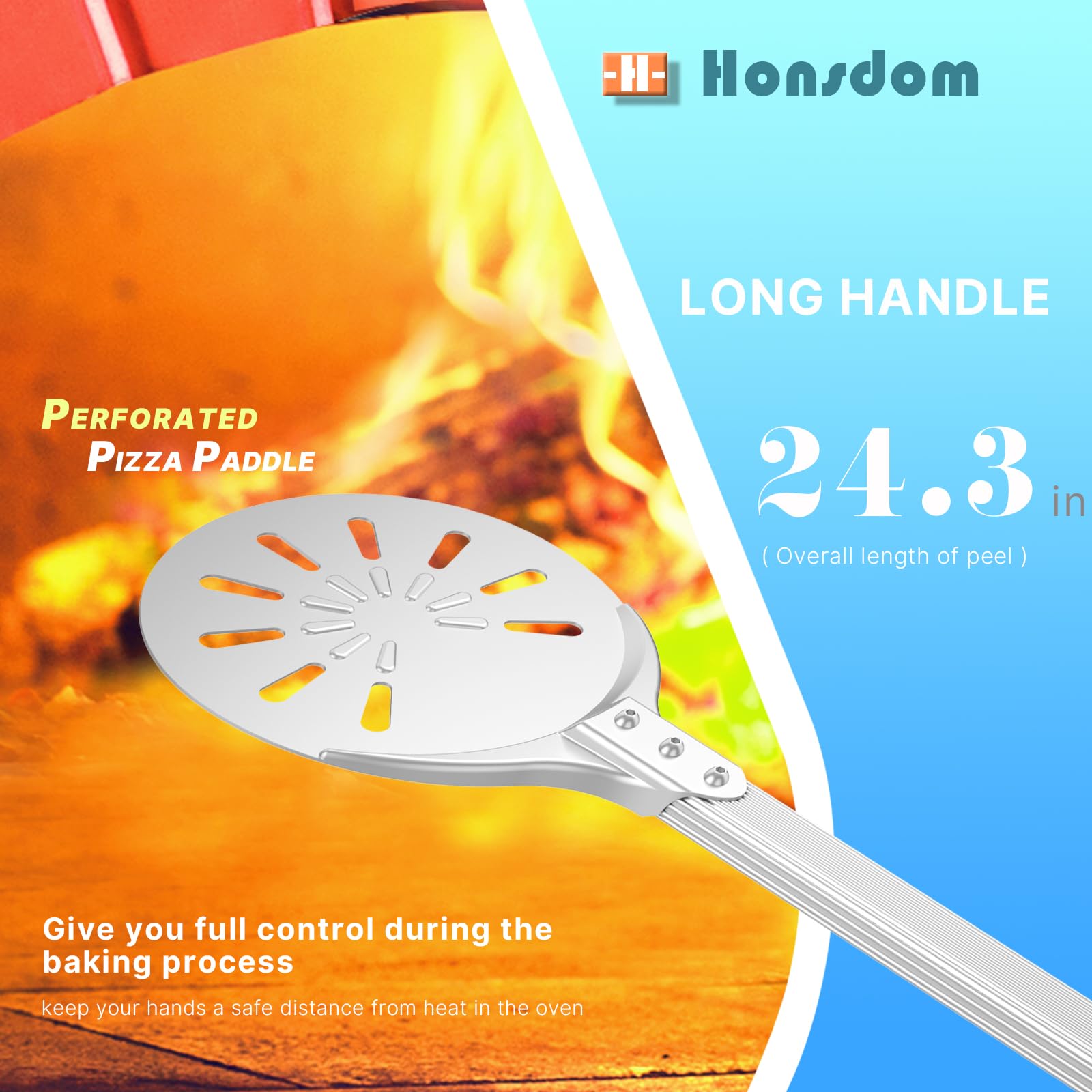 Honsdom peel suitable for indoor and outdoor ovens in homes or pro kitchens