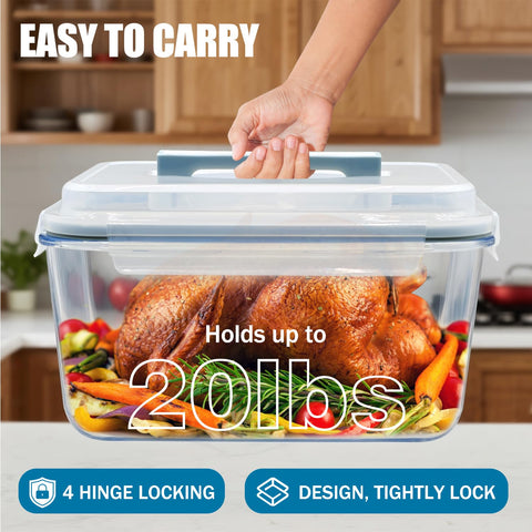 Hontent airtight locking lid seals freshness and prevents leaks