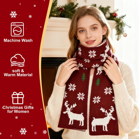 Honxicur Christmas gift set scarf adds cozy style for winter outings.