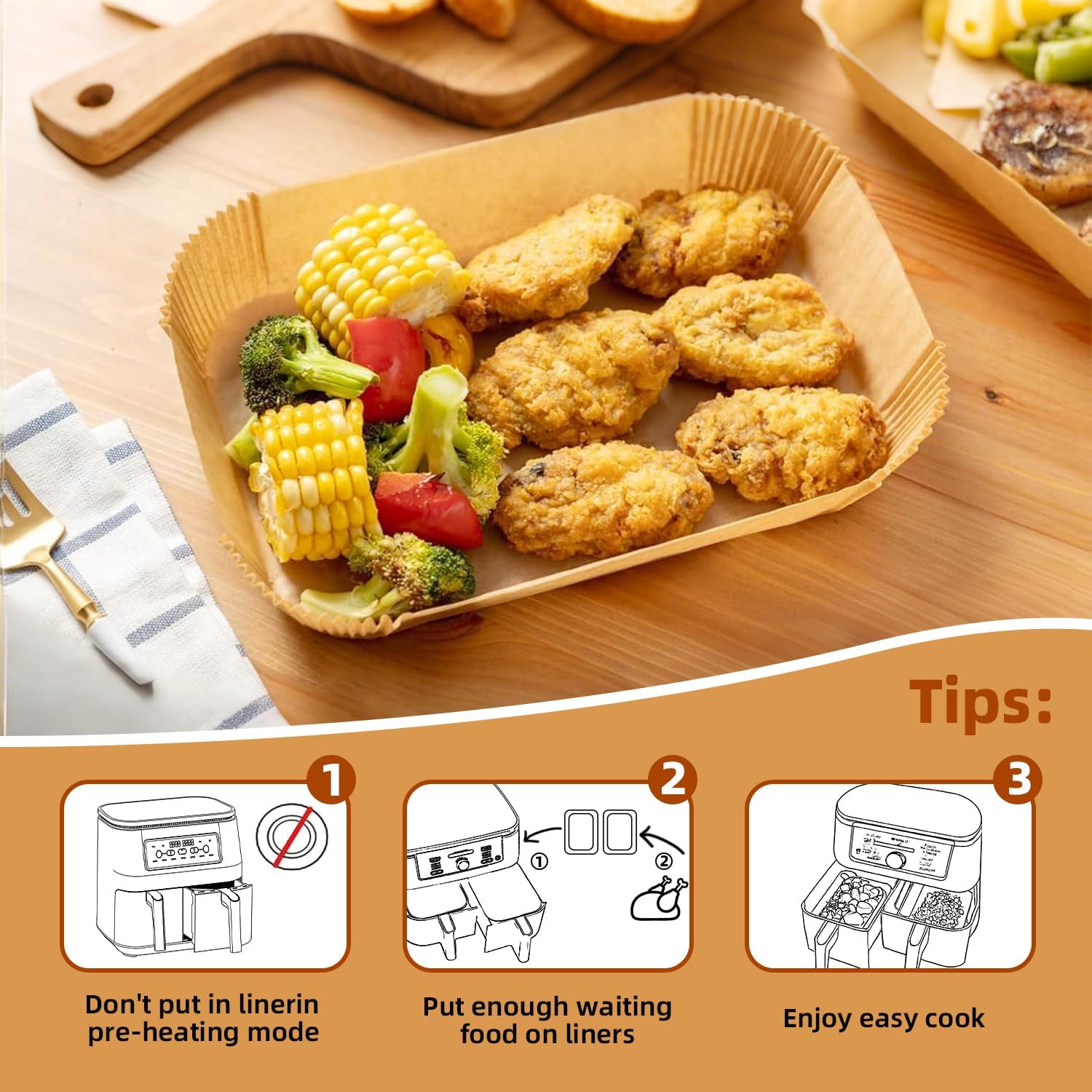 HONYAO BPA-free parchment liner protects flavors and fryer surfaces