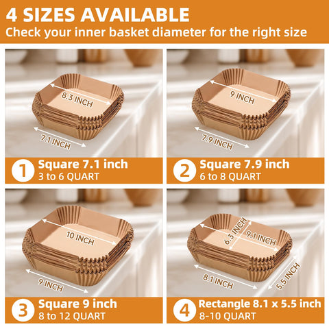 HONYAO square bowl shape protects basket sides during cooking