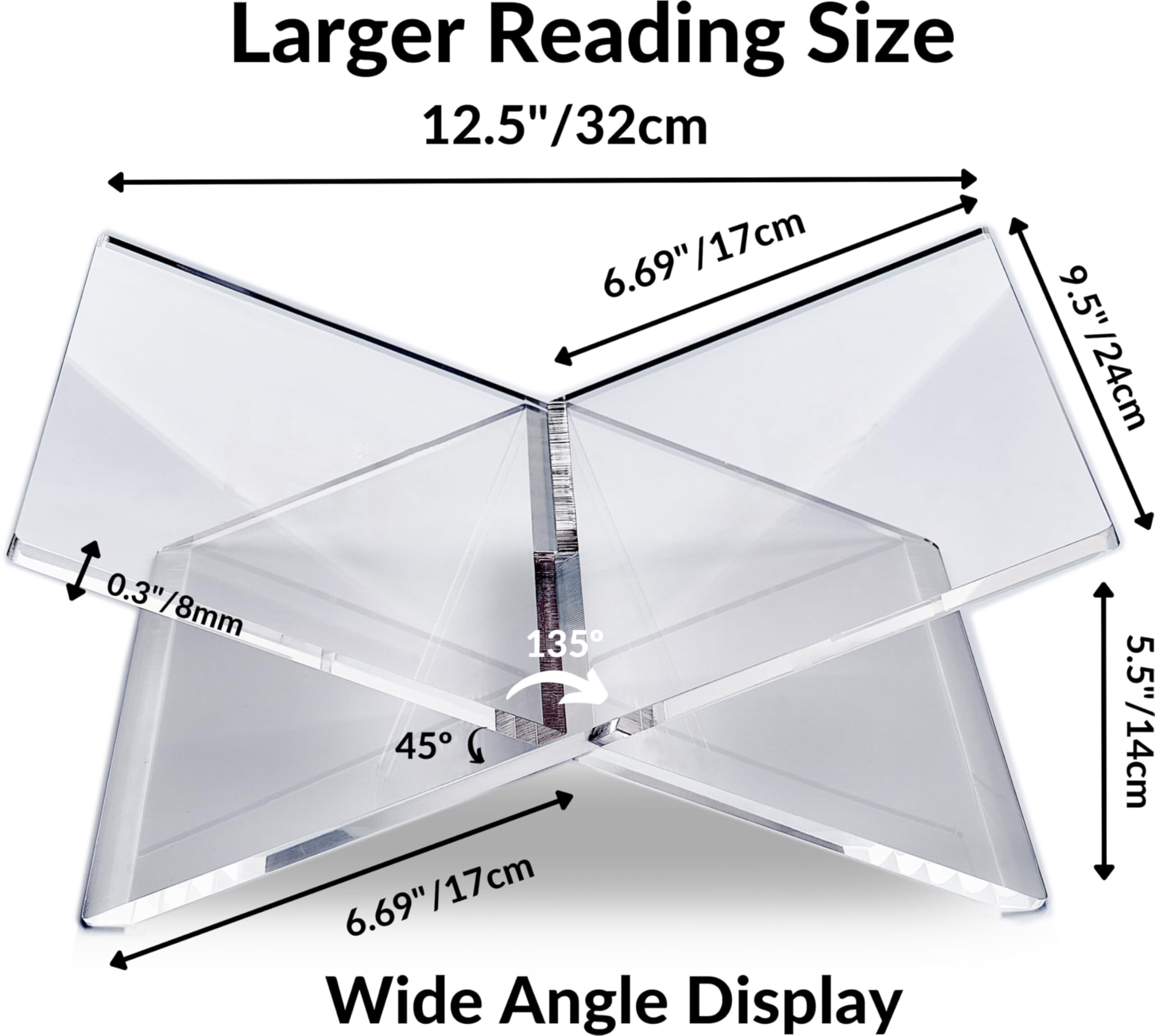 Honygebia book stand fits lounge, office, or store displays.