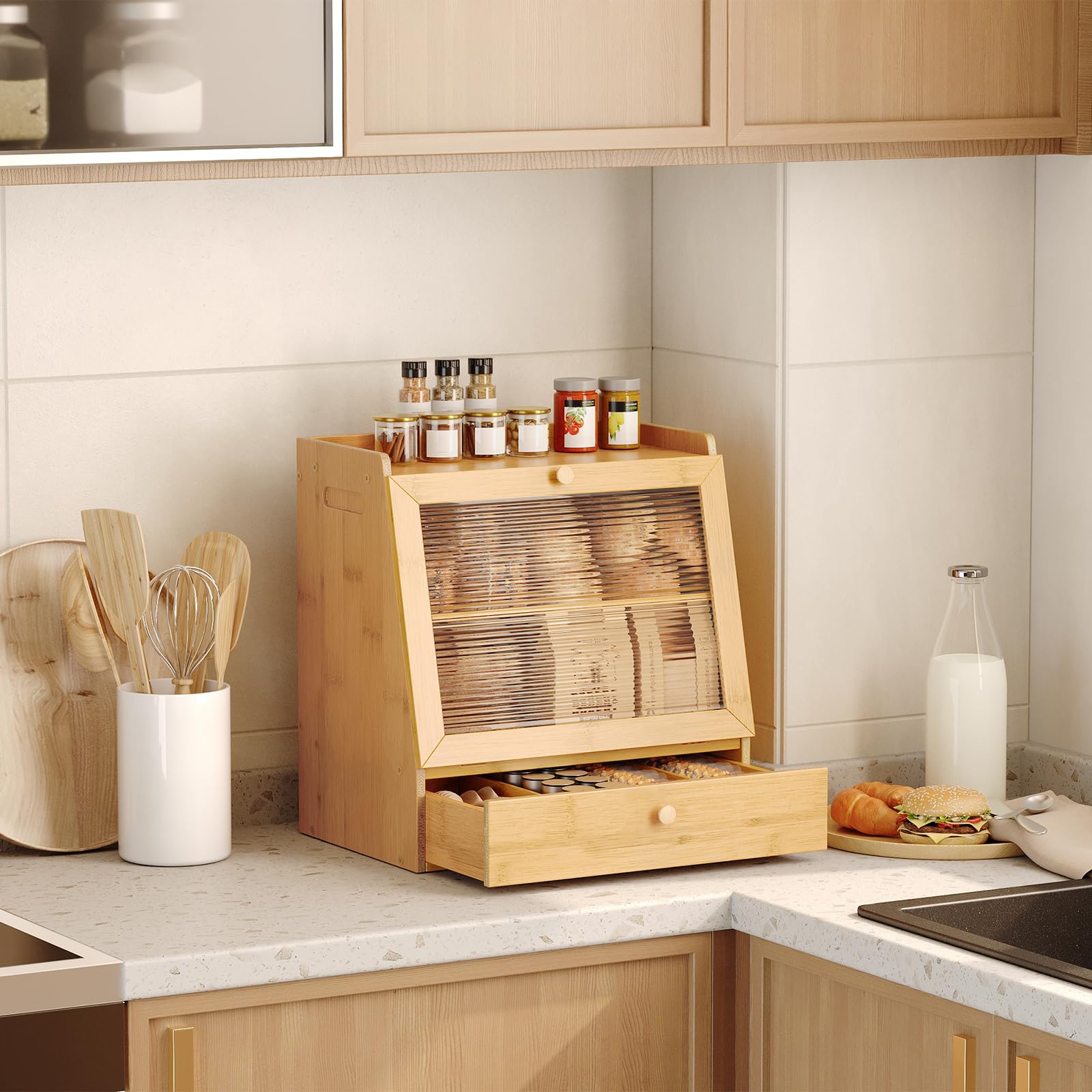 HOOBRO bread box easy assembly with included tools