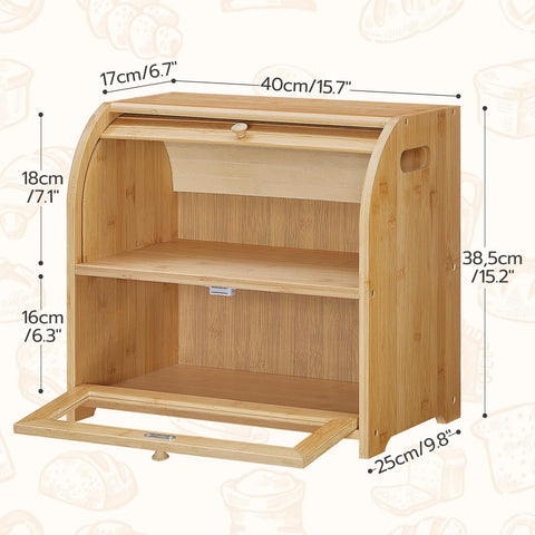HOOBRO bamboo storage for fruits and vegetables on the counter
