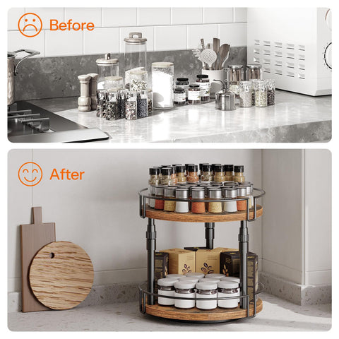 HOOBRO height-adjustable top tray accommodates tall oil bottles