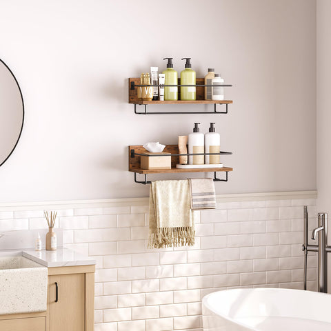 HOOBRO rustic brown and black finish adds warmth to living spaces.