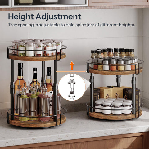 HOOBRO spice rack 360-degree rotation for easy access from any angle