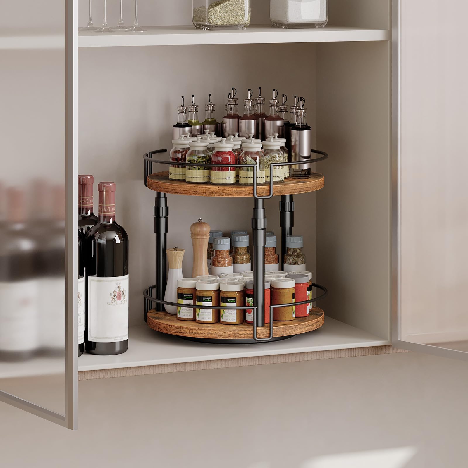HOOBRO countertop spice rack design saves space on kitchen surface