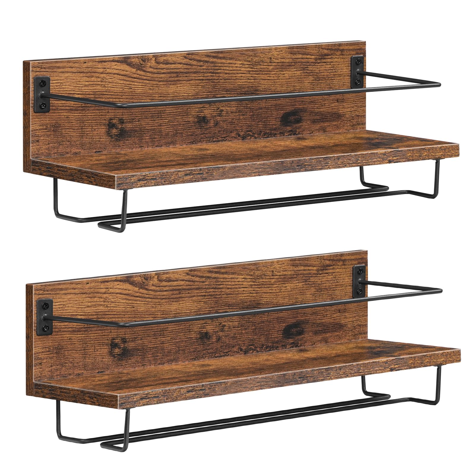 HOOBRO two-tier shelves promote neat display of wine and glassware.