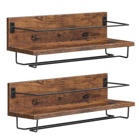 HOOBRO two-tier shelves promote neat display of wine and glassware.