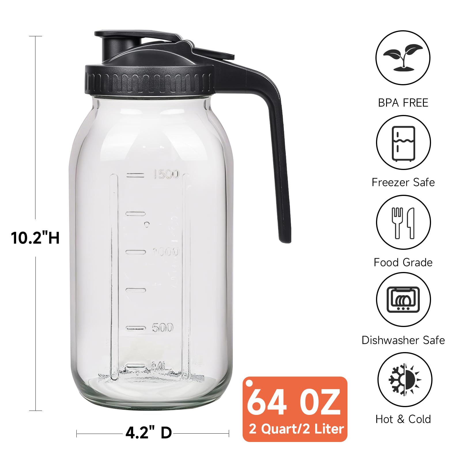 Hoofess leak-proof lid maintains freshness and prevents spills in fridge.