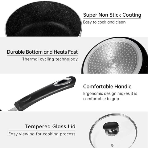 HooJay nonstick coating provides easy food release and simple cleanup.