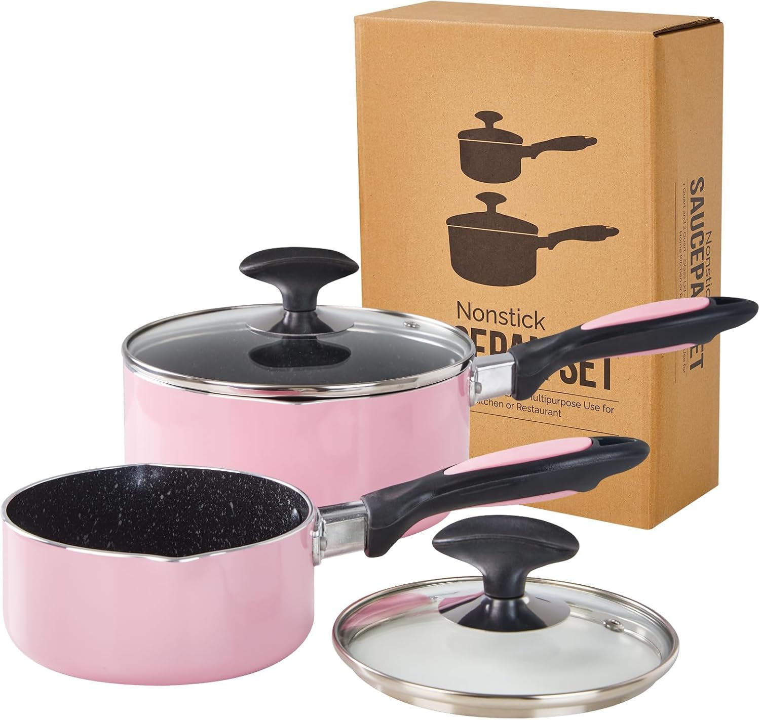 HooJay 1qt saucepan on stove with lid for quick sauces.