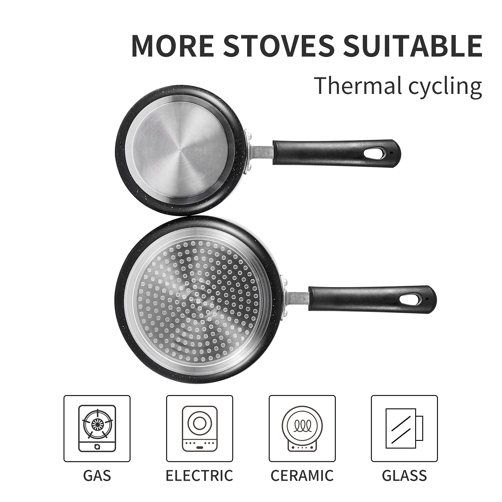 HooJay 2qt saucepan with lid ideal for simmering soups.