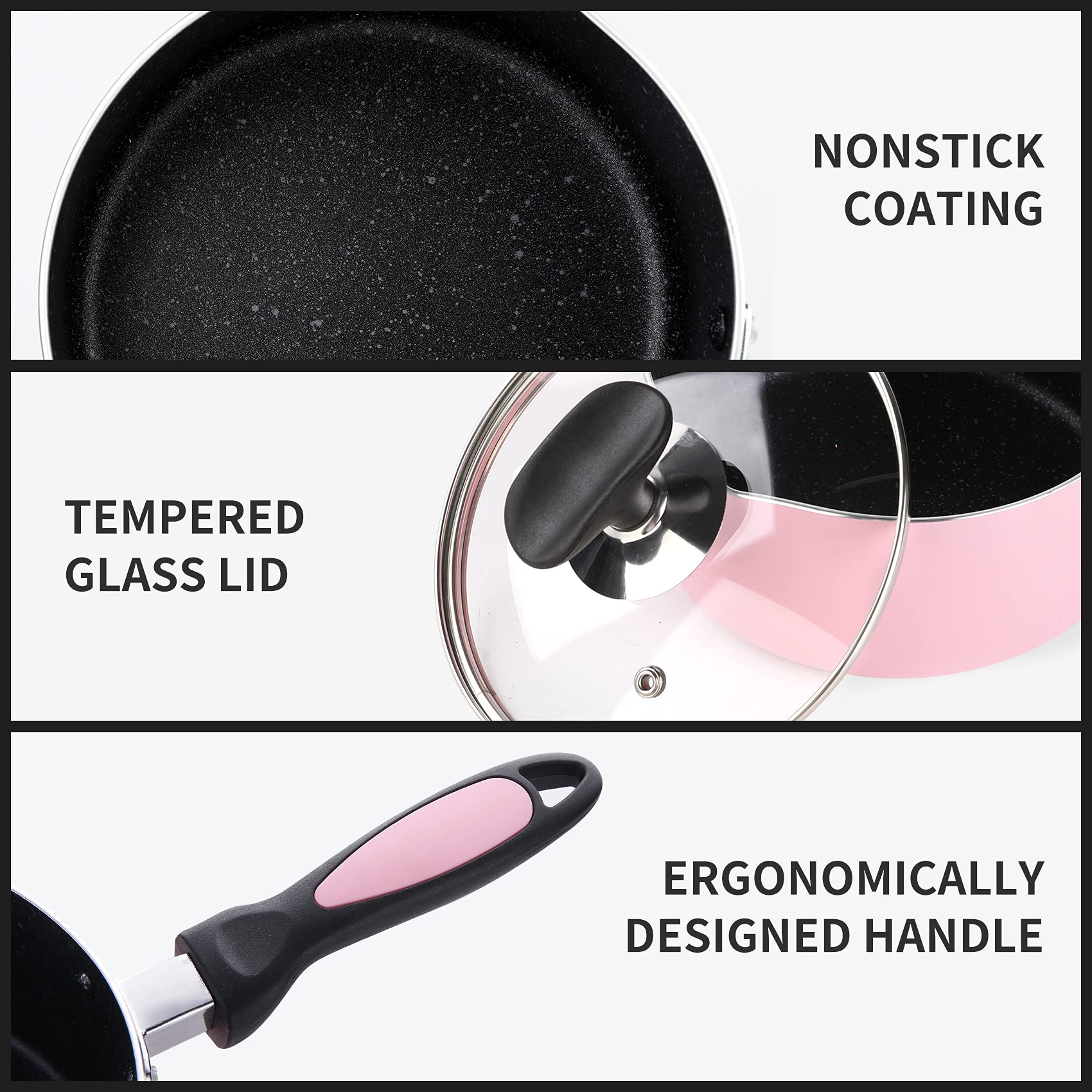 HooJay tempered glass lid provides visibility and secure sealing.