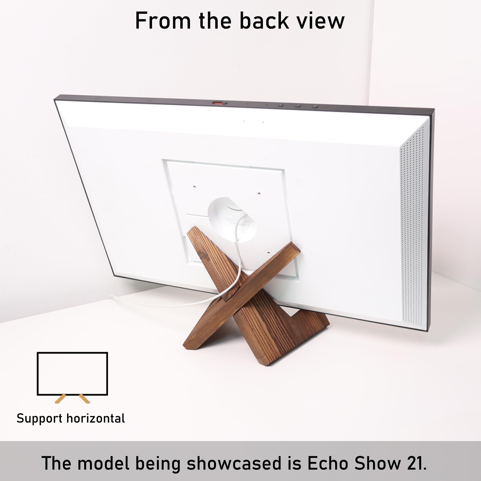 HOOKMEMO solid wood stand close-up with warm finish, perfect for cookbook display