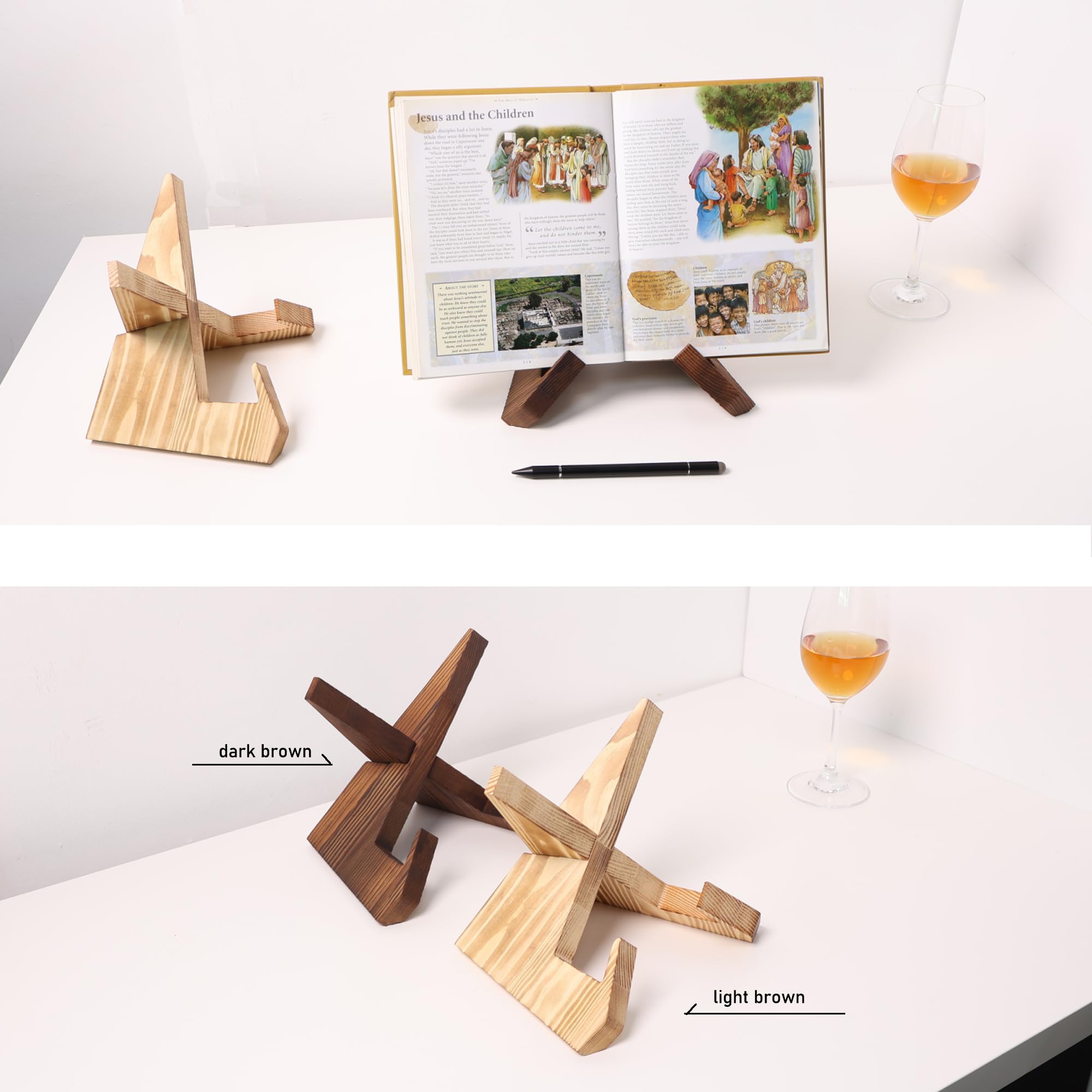 HOOKMEMO close-up of rich wood grain on stand, durable kitchen-friendly design