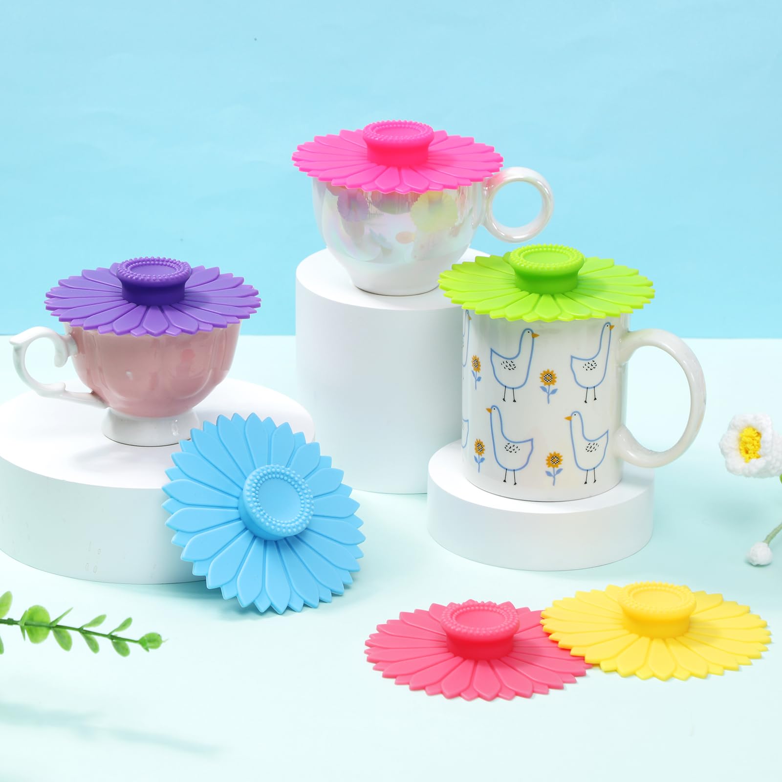Hoolerry 4.13 inch diameter cup lids for versatile mug compatibility.