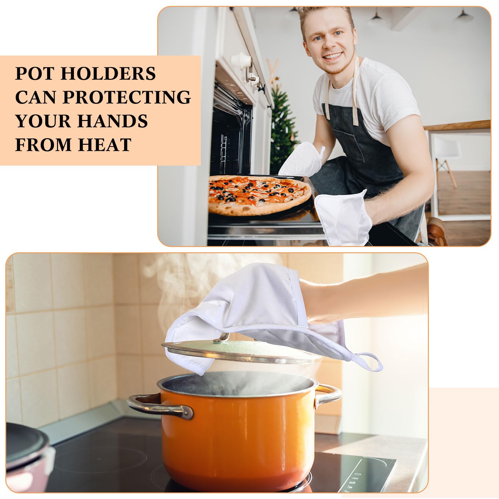 Hoolerry machine-washable pot holders easy to clean after cooking