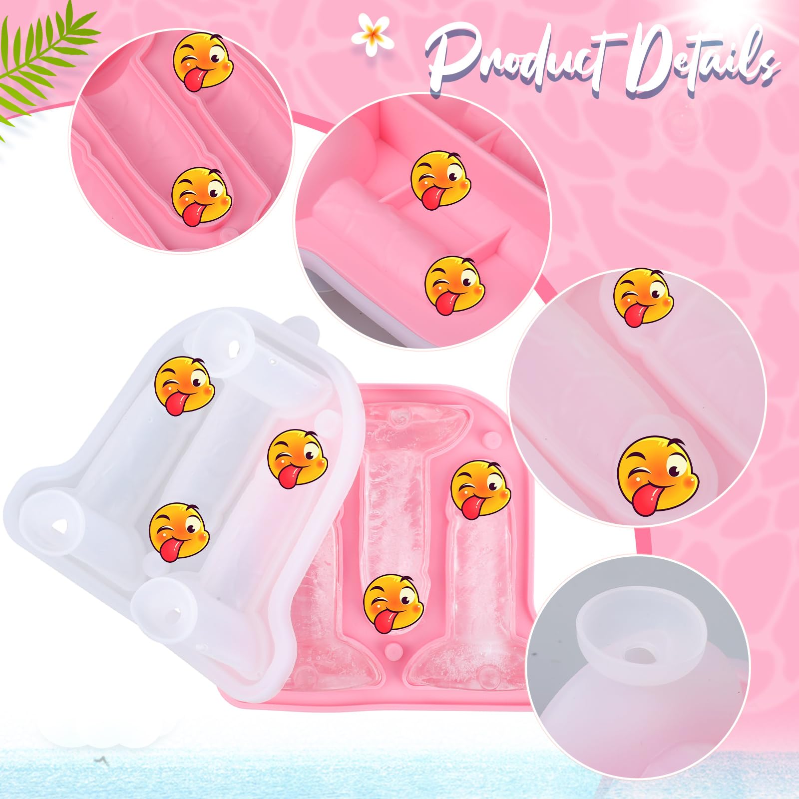 Hoolerry pink ice cube tray enhances cocktails with whimsy