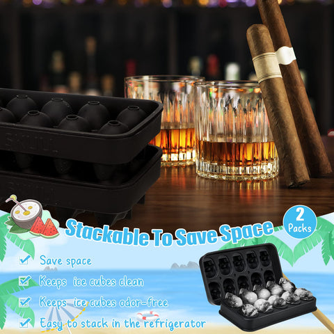 Hoolerry silicone skull mold with easy-release for durable ice.