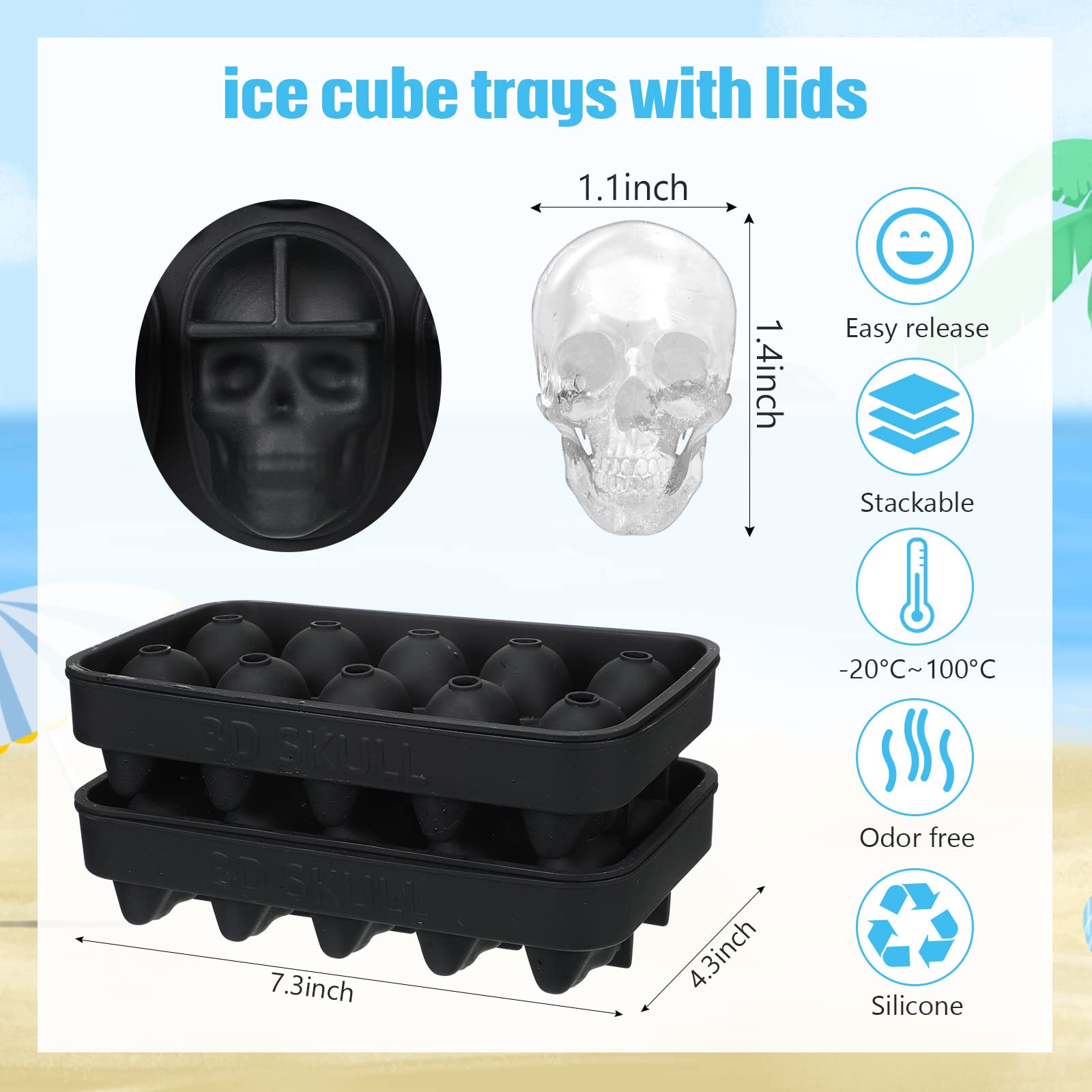 Hoolerry skull mold for chocolate decorations and edible crafts.