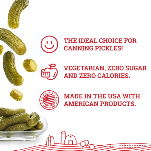 Hoosier Hill Farm Pickle Fresh Granules in a canning setup enhances preservation.