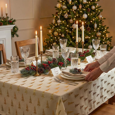 Horaldaily tablecloth protects surfaces during celebrations from spills and scratches