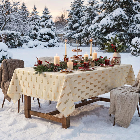 Horaldaily beige tablecloth fits 30x30 to 54x54 inch tables