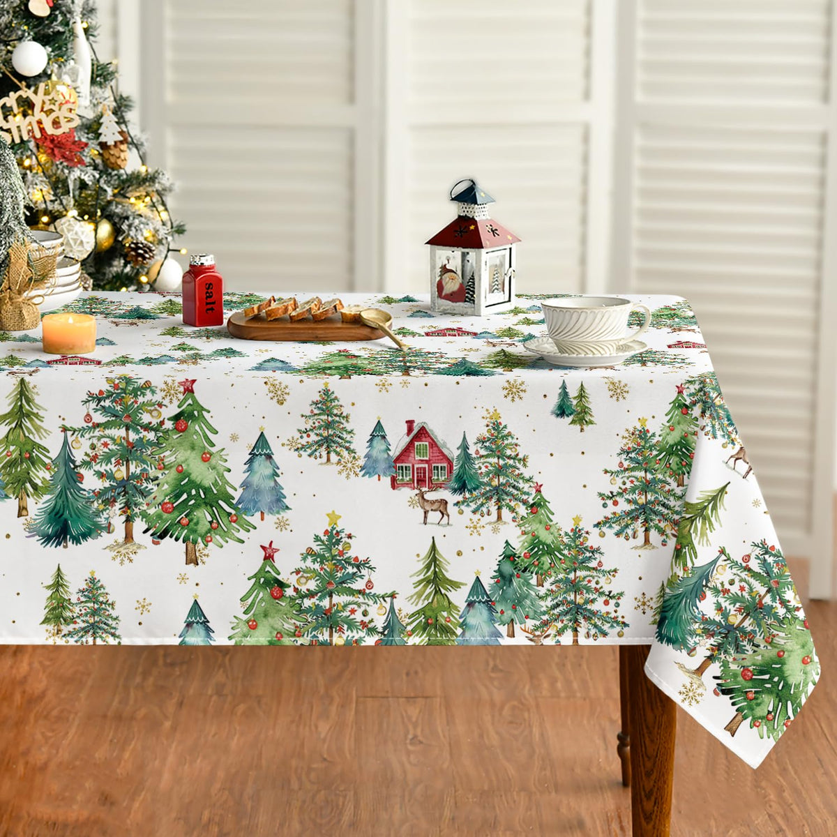 Horaldaily Christmas tablecloth 60x104 rectangular for festive dining