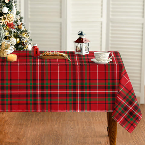 Horaldaily Christmas tablecloth in buffalo plaid brightens holiday dining.