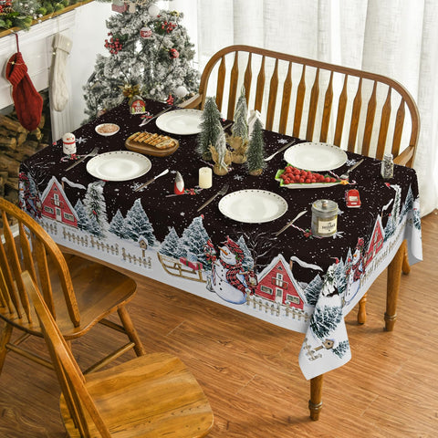 Horaldaily tablecloth with Christmas trees pattern for holiday gatherings.