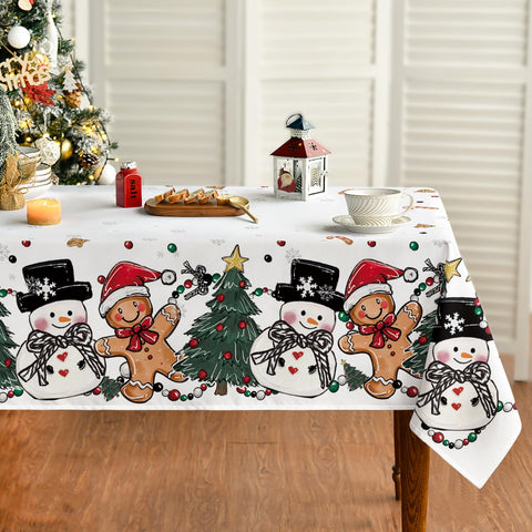Horaldaily gingerbread-man pattern tablecloth adds festive charm to holiday dining.