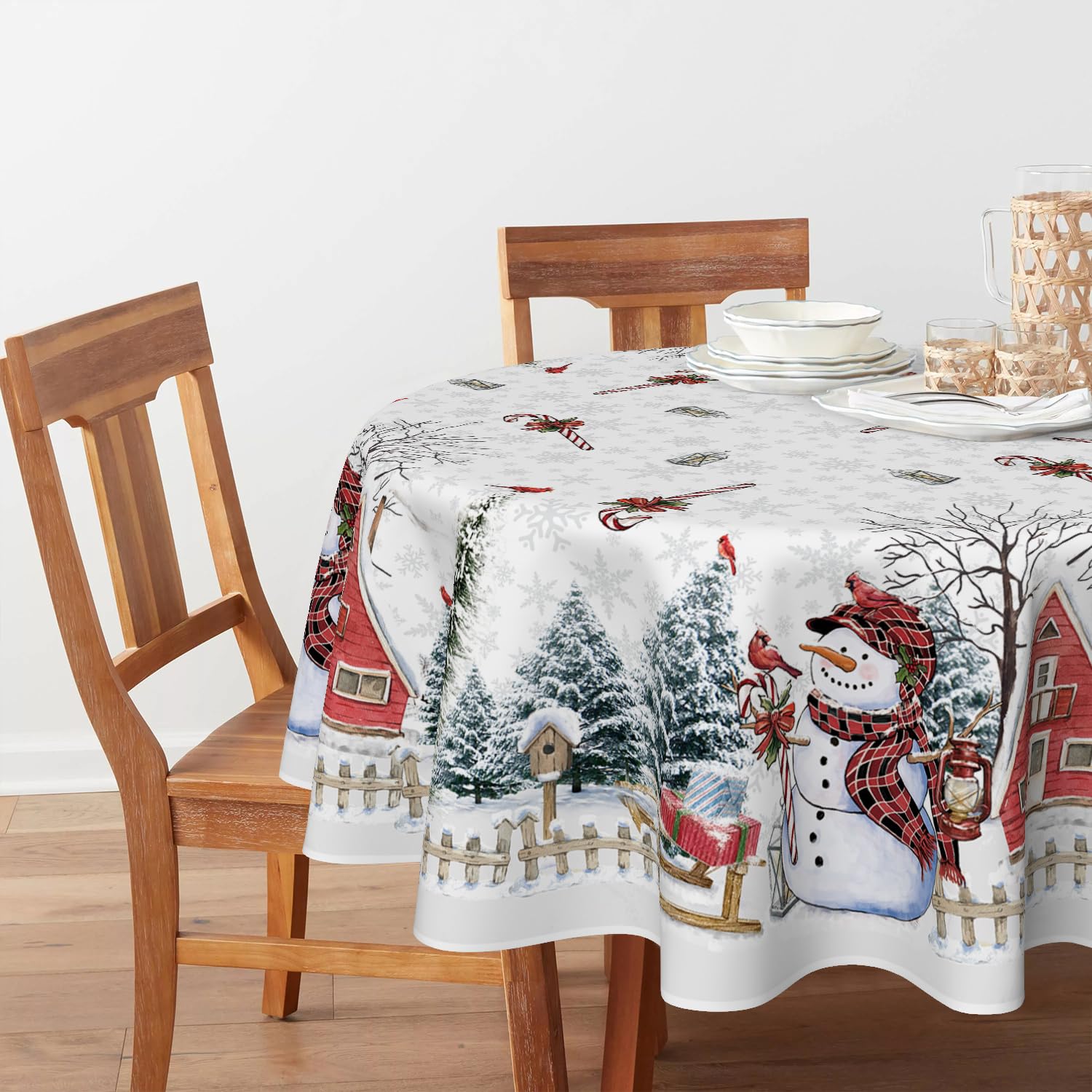 Horaldaily tablecloth with Christmas trees pattern adds holiday charm