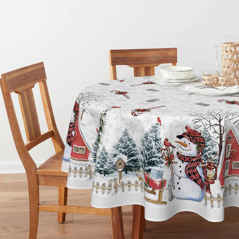 Horaldaily tablecloth with Christmas trees pattern adds holiday charm