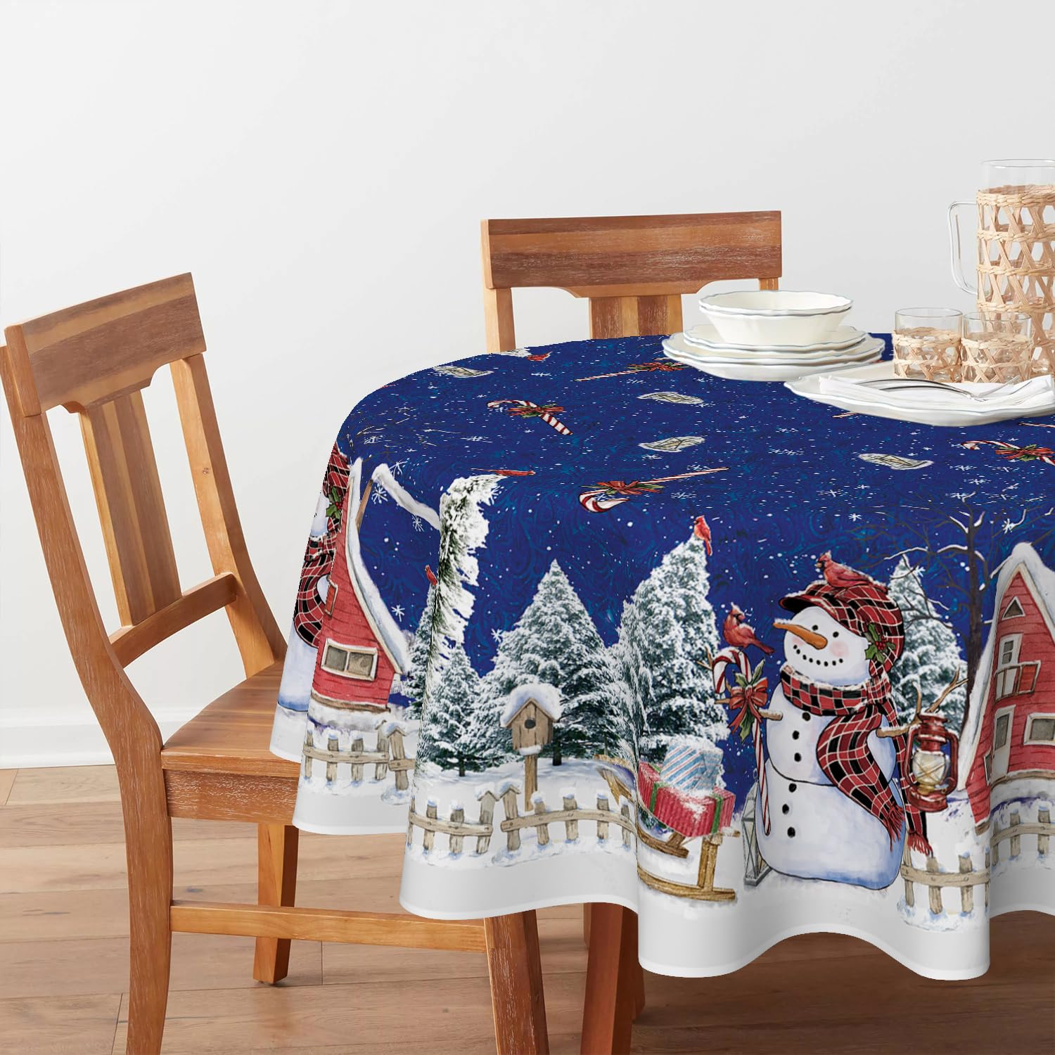 Horaldaily blue winter trees pattern adds seasonal charm.
