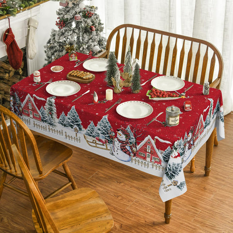 Horaldaily Christmas trees pattern tablecloth enhances holiday decor.