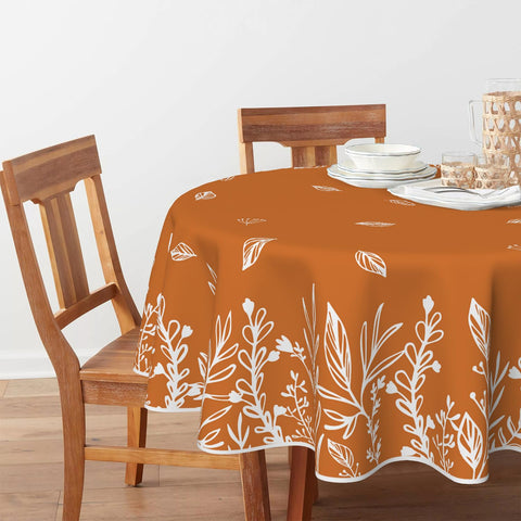 Horaldaily 70-inch round tablecloth drapes on 36–60 inch tables for stylish gatherings.