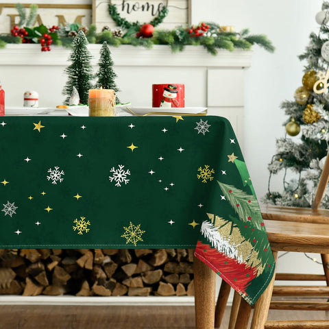 Horaldaily durable polyester tablecloth for holiday dining and events