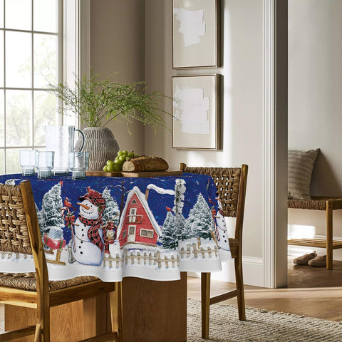 Horaldaily round 70-inch tablecloth protects surfaces during meals.