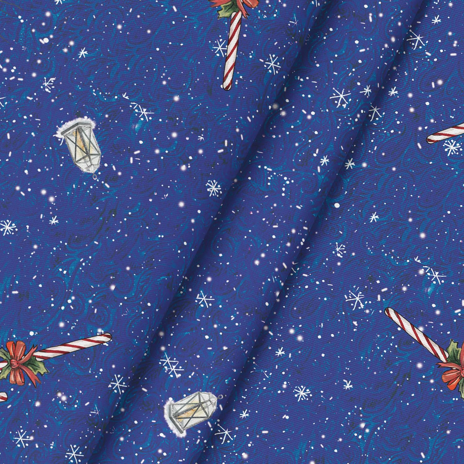 Horaldaily blue decor tablecloth creates a cheerful holiday dining scene.