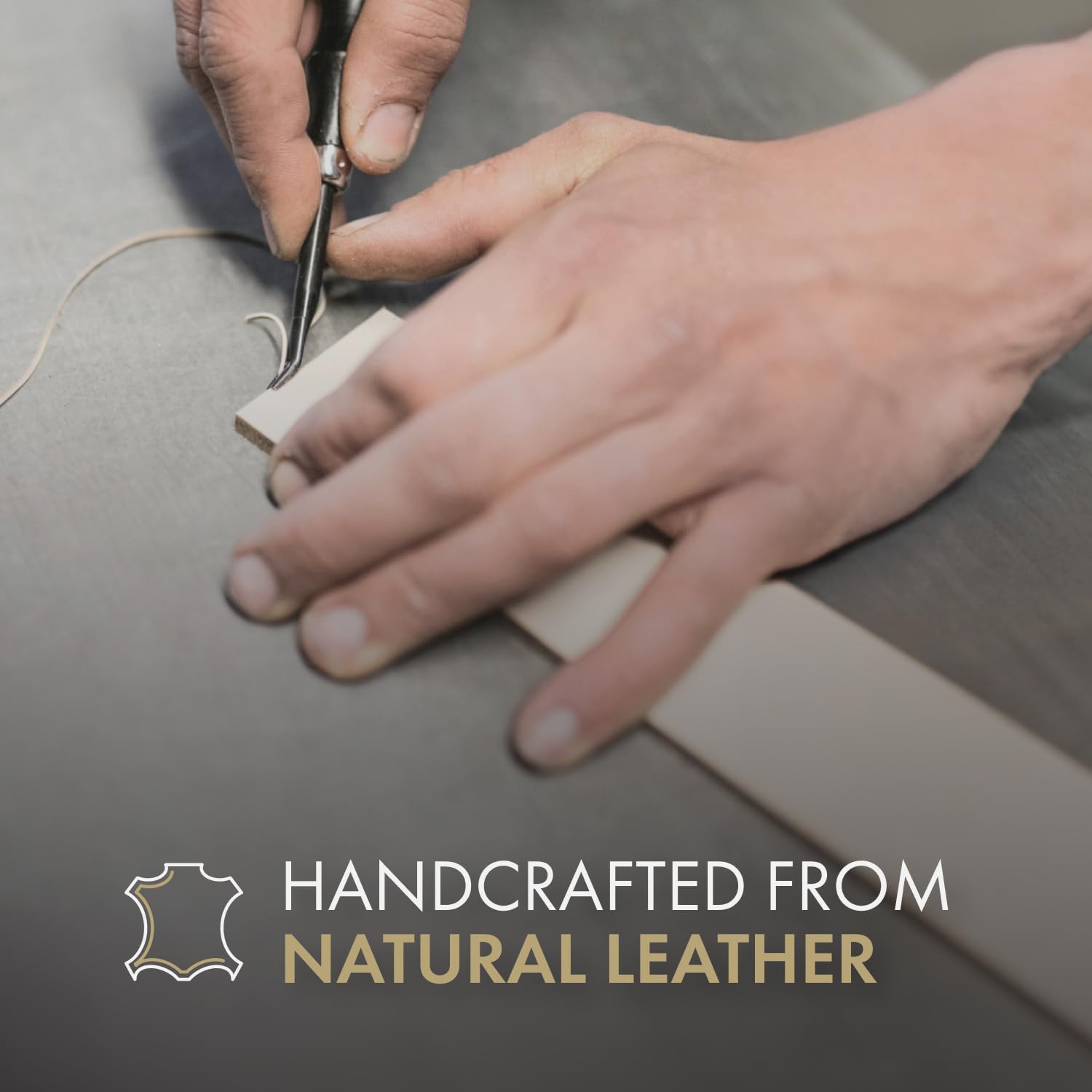 Easy-to-use HORL Leather Strop enables controlled blade stropping.