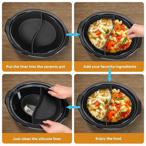 Horuhue dishwasher-safe cooker liner simplifies post-meal cleanup and maintenance.
