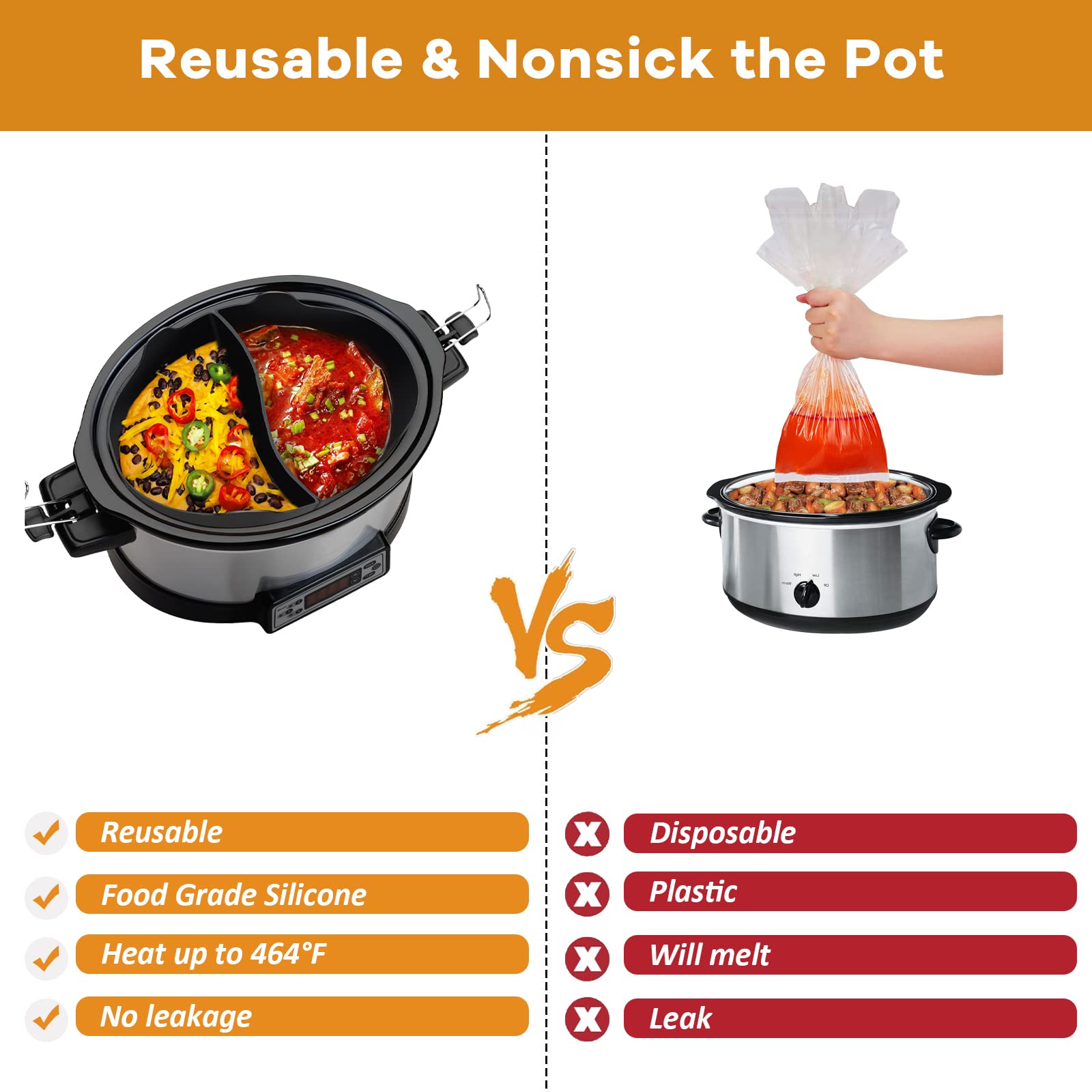 Horuhue nonstick silicone liner improves food release and cleanup after cooking.