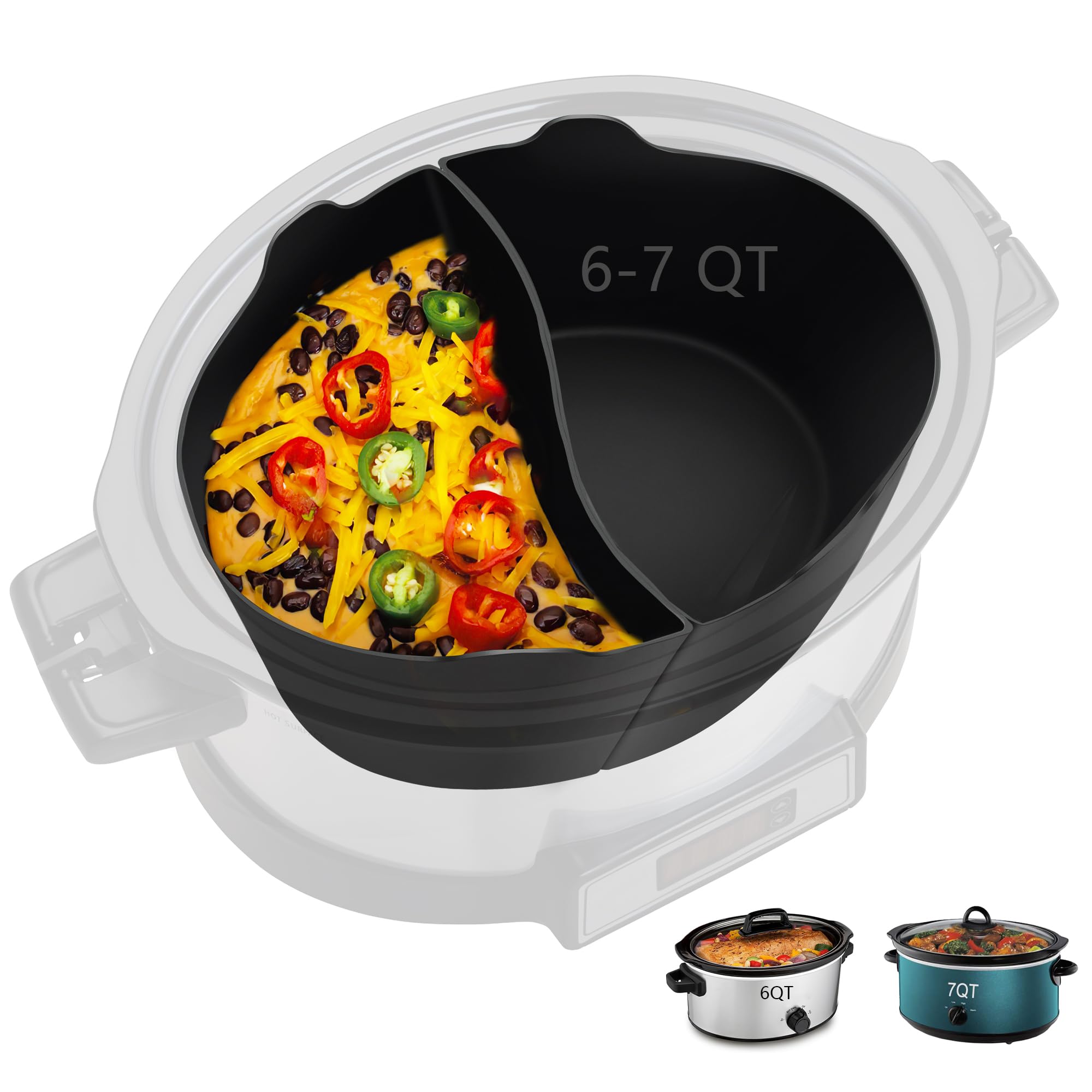 Horuhue silicone slow cooker liner for 6-7 quart pots, easy clean and reusable.