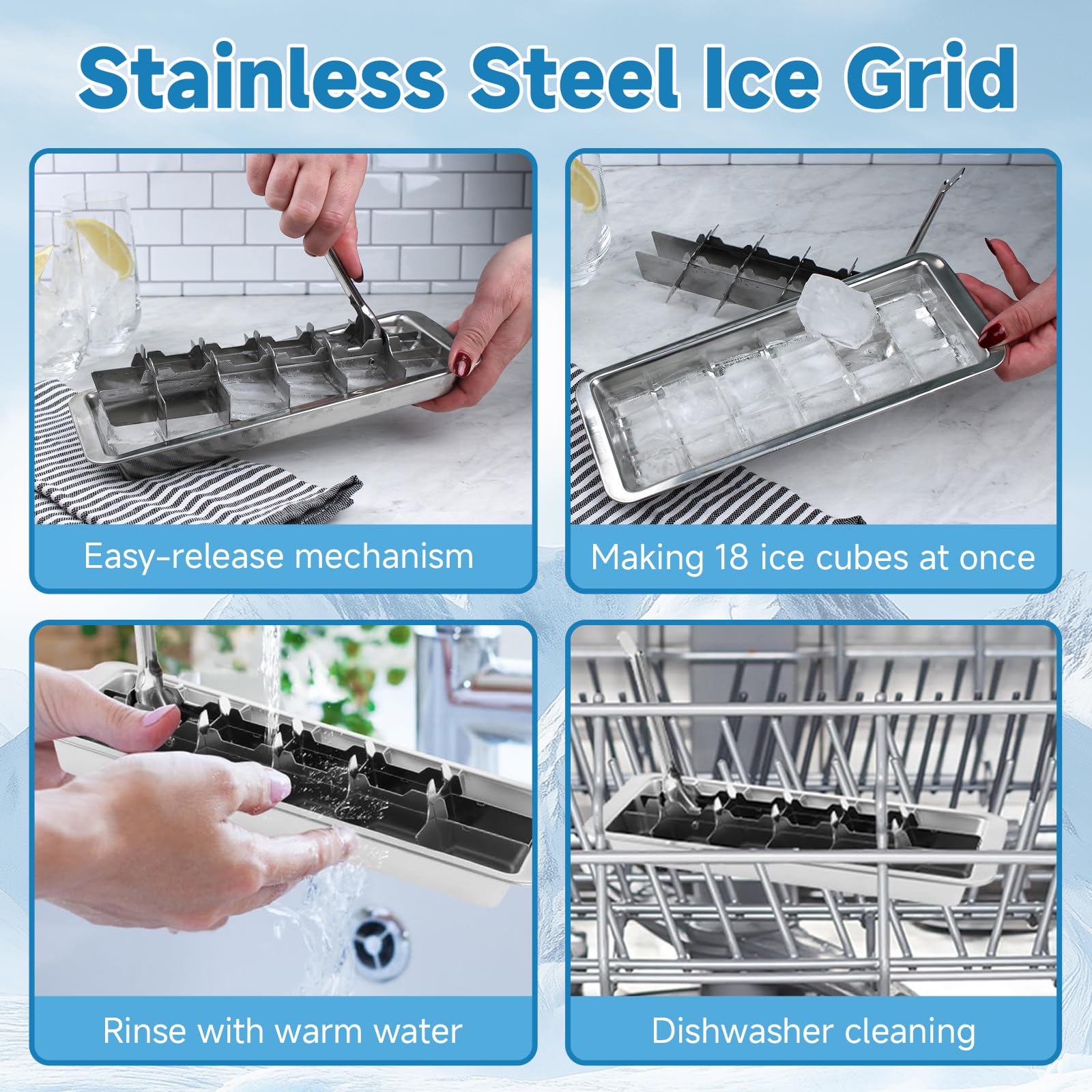 HOSASSPER 304 stainless steel construction ensures durability and easy cleaning.