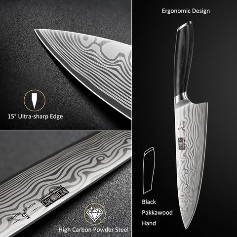 HOSHANHO 15-degree V-sharpened blades for precise cuts across ingredients.
