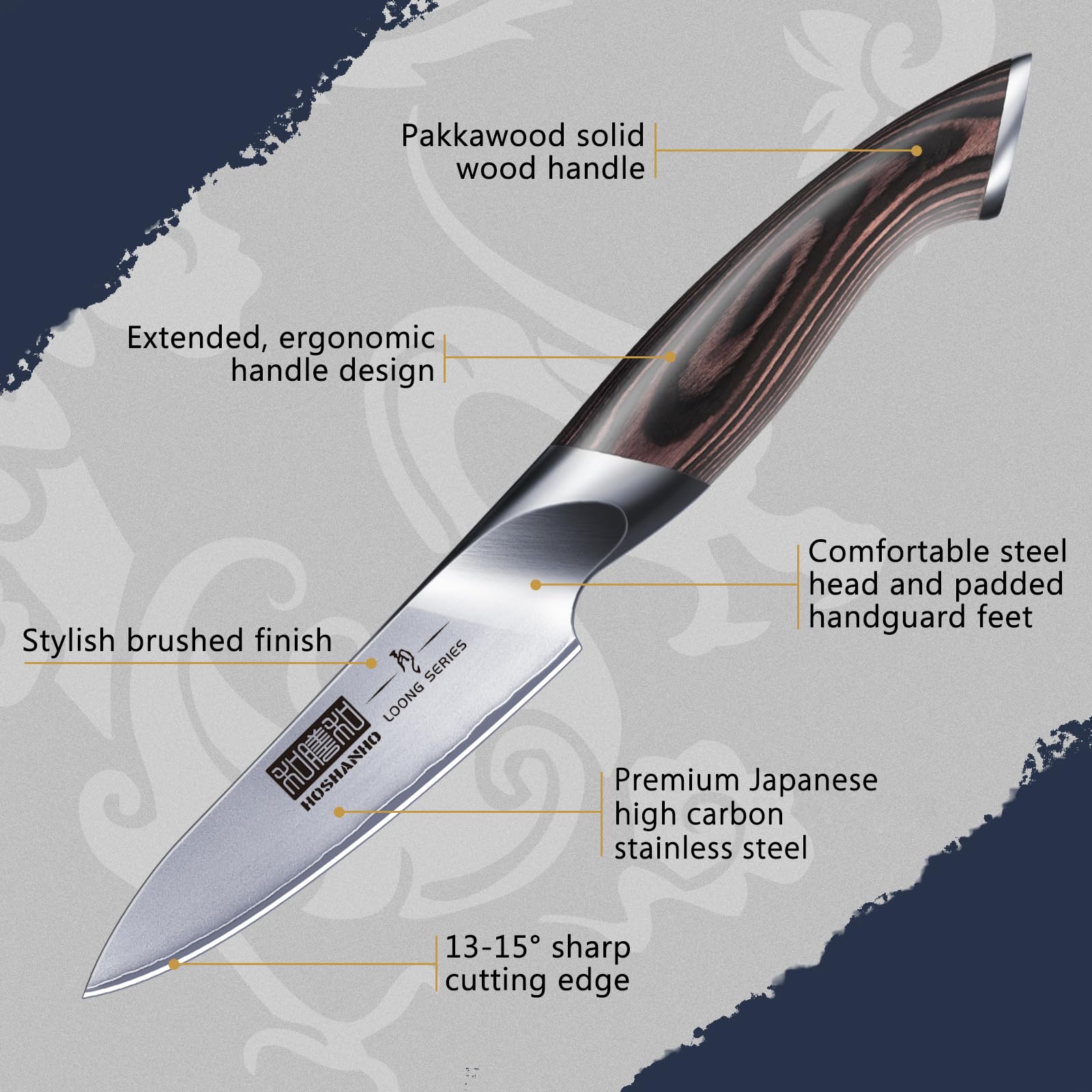 HOSHANHO 3.75-inch blade with razor-sharp edge.